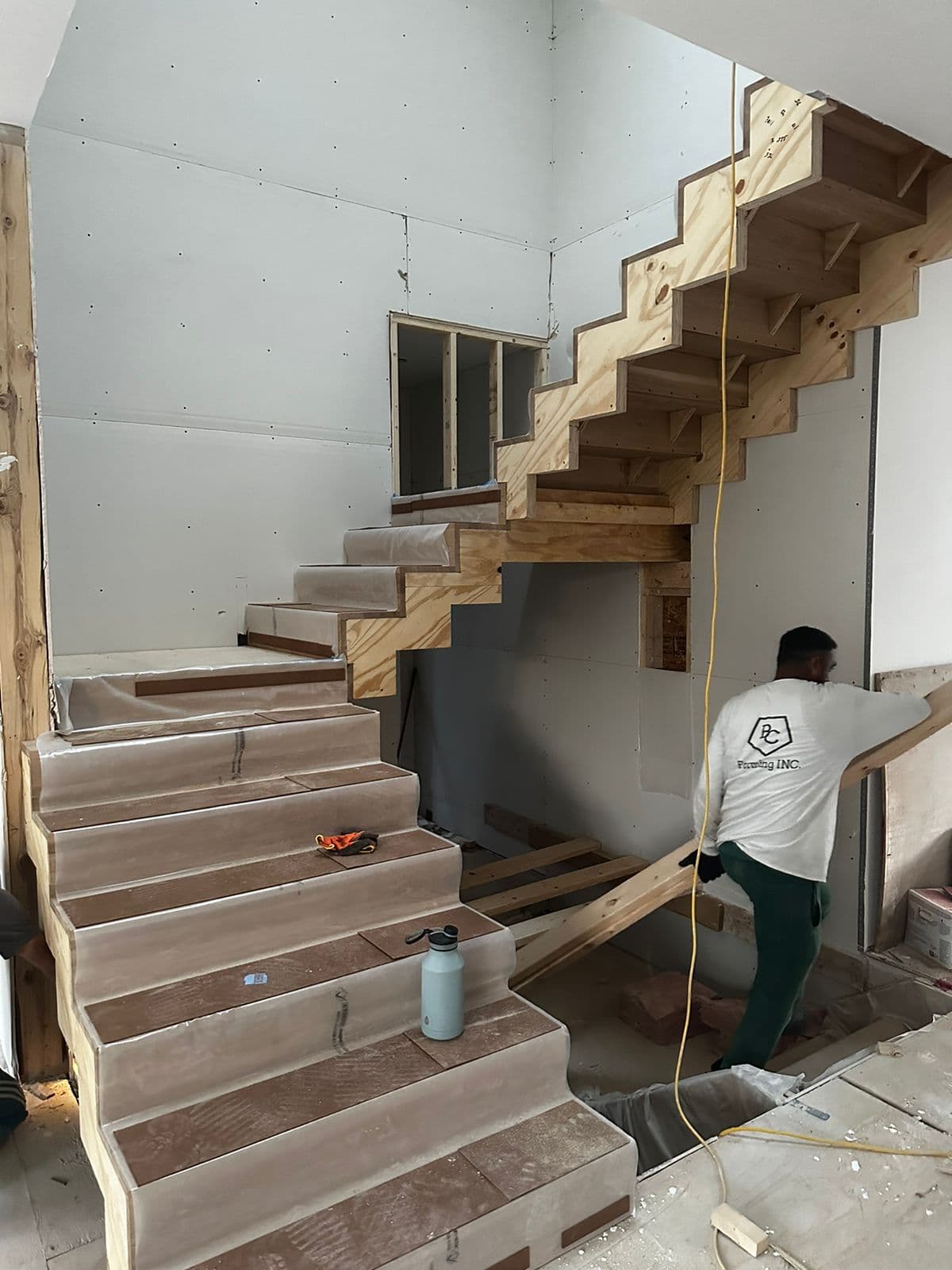 Glass Railing Entry Staircase